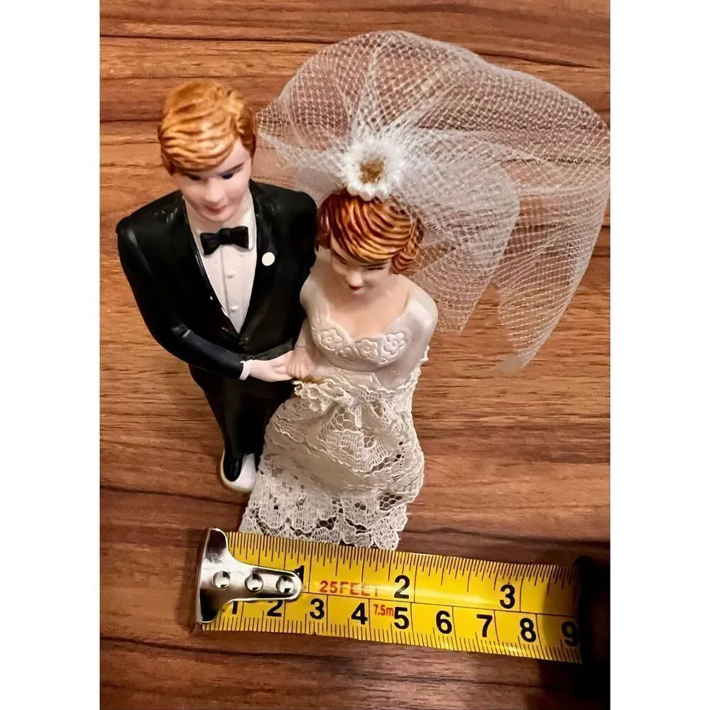 Vintage Wedding Cake Topper Bride Groom MCM
